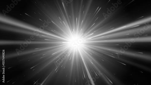 Abstract star. Explosion effect. Black and white color. Vector illustration