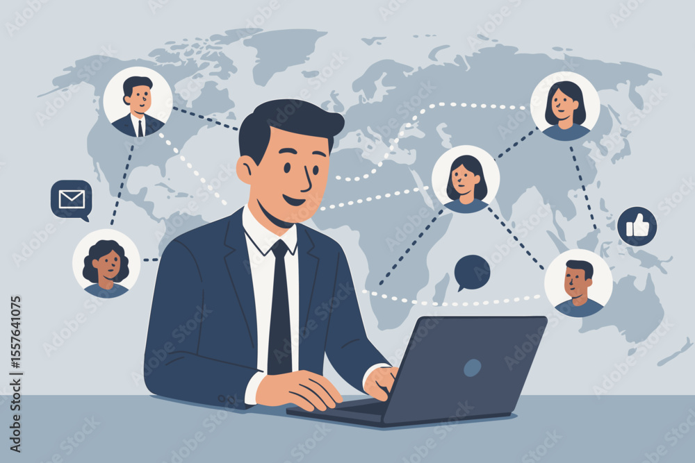 Global digital marketing strategy, AI-driven online advertising, internet sales growth, remote business networking, social media communication, search engine optimization, e-commerce planning Global digital marketing strategy, AI-driven online advertising, internet sales growth, remote business networking, social media communication, search engine optimization, e-commerce planning