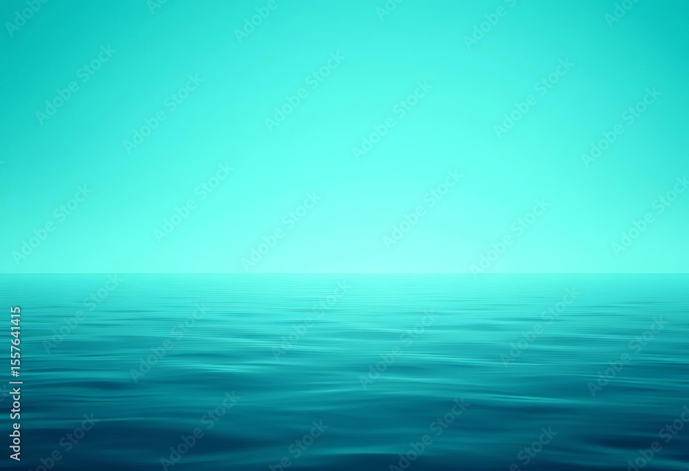 Obraz premium Serene teal to turquoise gradient, evoking calm ocean depths, sky, teal