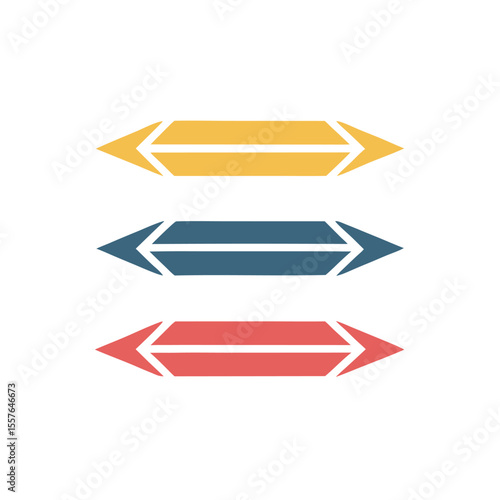 Digital vector of three stacked arrows, each thinner than the other, symbolizing progress, levels, or hierarchy. Perfect for infographics, presentations, business charts, and UI design.