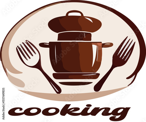 Cooking logo vector white background .