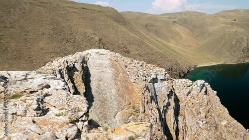 Summer. The nature of Lake Baikal from the height of the mountains