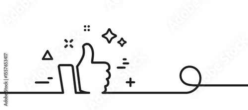 Like line icon, thumb up with set pop icons around, best rating satisfaction, high customers service, social media symbol, user experience best customer positive feedback - vector