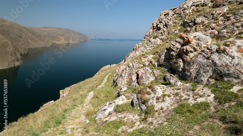 Summer. The nature of Lake Baikal from the height of the mountains
