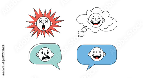 Expressing Emotions Through Visual Emoticons and Thought Bubbles Understanding Human Feelings
