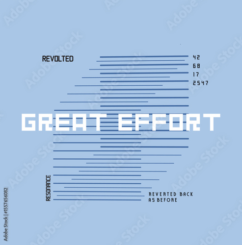 Great effort typography with positive quotes on 3d cube stripes texture vector design