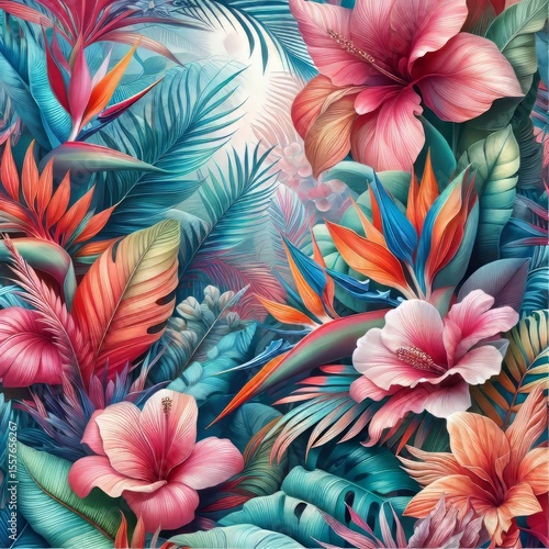 Vibrant colors floral patterns and exotic