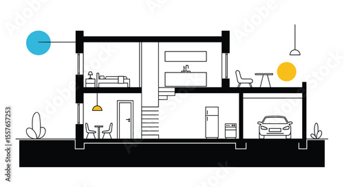 Modern Home Design with Integrated Living Spaces and Smart Technology Features