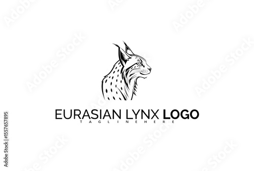 Bold Eurasian Lynx Logo Design with Clean Vector Lines and Sharp Features. Great for Premium Clothing Brands, Outdoor Sportswear, and Rugged Corporate Identity.

