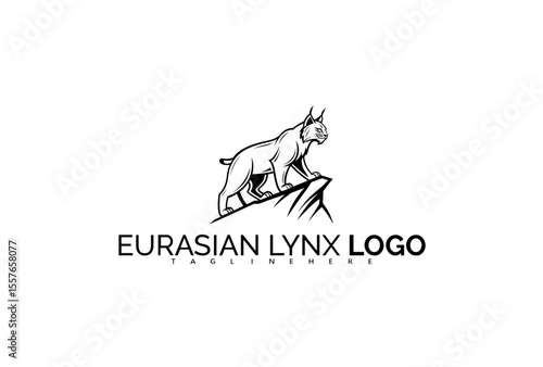 Powerful Eurasian Lynx Logo Design with Aggressive Expression. Ideal for Competitive Sports Branding, Wildlife Mascots, and Protective Nature Brand Identity.

