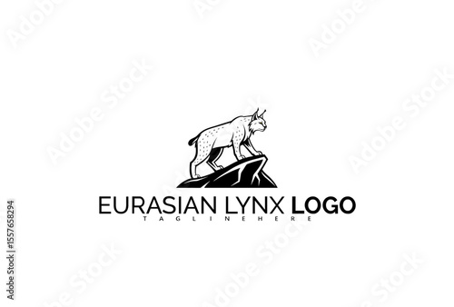Striking Eurasian Lynx Logo Design with a Sleek Wildcat in Profile. Designed for High-End Branding, Animal Conservation Campaigns, and Bold Wildlife Organization Logos.

