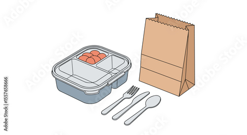Portable Meal Container Set with Utensils and Carry Bag for On The Go Dining Experiences