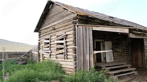 Summer. Day. Old abandoned wooden house