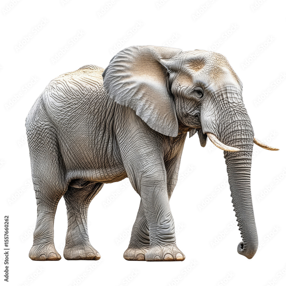 Fototapeta premium Majestic Elephant: A Powerful Symbol of Wildlife Conservation and Biodiversity in Natural Habitats