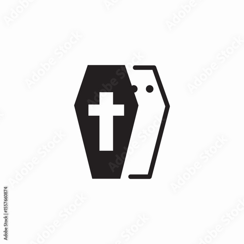 grave casket icon sign vector