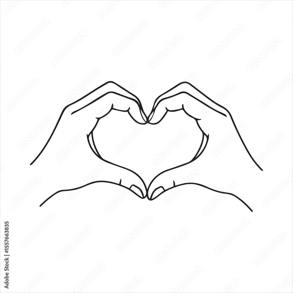 Fototapeta premium Hands Forming a Heart Shape A Symbol of Love Affection and Care Expressed Through Gesture Minimalist Design