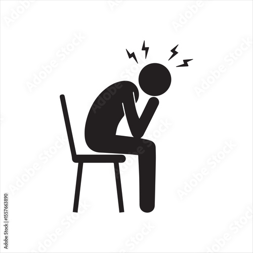 A Visual Representation of Stress and Anxiety The Image Portrays a Person Overwhelmed with Negative Thoughts While Sitting in Despair