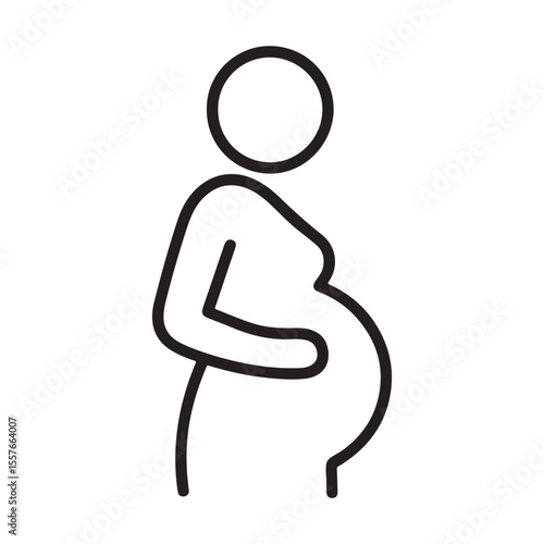 Minimalist Pregnancy Icon Depicting Maternal Wellness Awaiting New Life A Symbol of Motherhood and Expectation of Childbirth