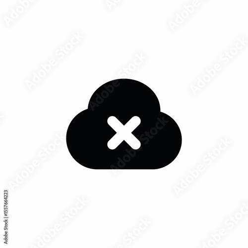 cloud deletion icon sign vector