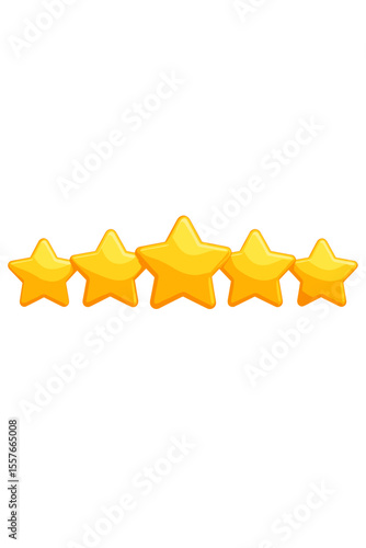 3D Five Star Rating Vector, Best Performance Score, Customer Feedback, Review, Evaluation, Highest Quality, Success, Satisfaction, Ranking, Award, User Experience, Business Excellence