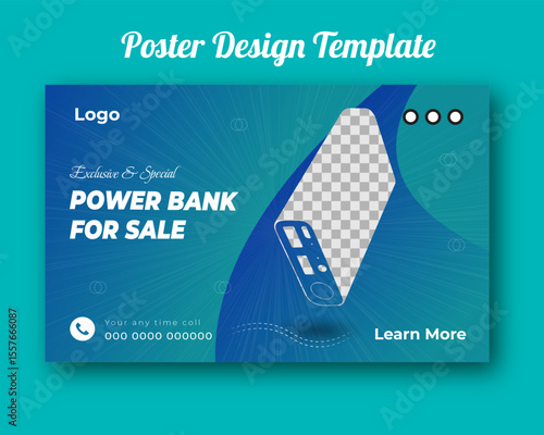 Exclusive and special power bank for sale social media poster design template