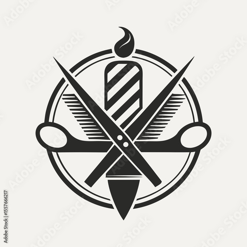 haircutter shop logo Haircut logo design with modern unique style idea
