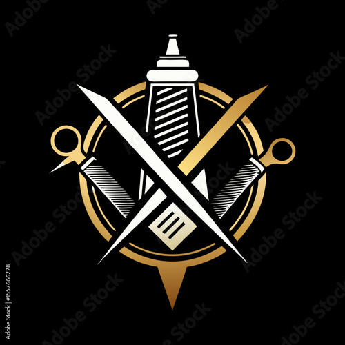 haircutter shop logo Haircut logo design with modern unique style idea