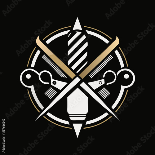 haircutter shop logo Haircut logo design with modern unique style idea