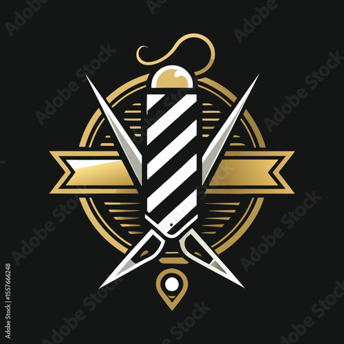 haircutter shop logo Haircut logo design with modern unique style idea