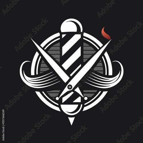 haircutter shop logo Haircut logo design with modern unique style idea
