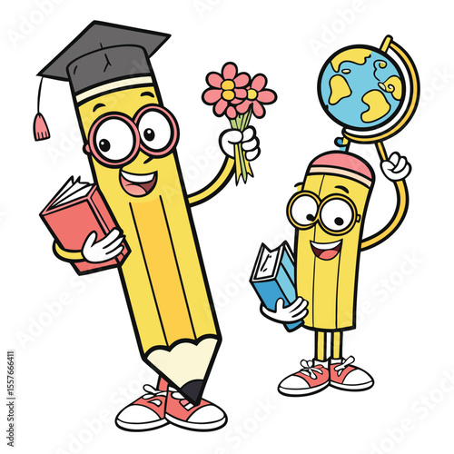 Happy Pencils Celebrating Education, Knowledge, and Global Learning