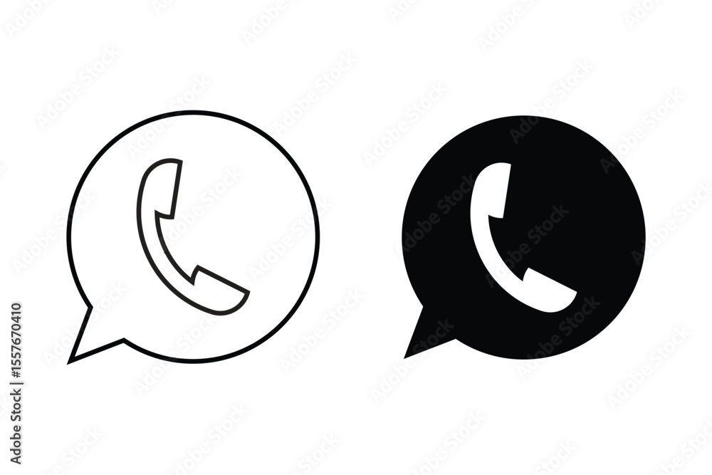 Vector icon of Phone Call, Whatsapp icon design Vector icon of Phone Call, Whatsapp icon design