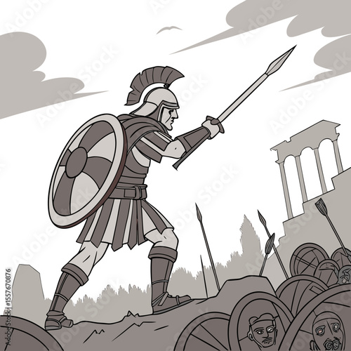 medieval knight with sword