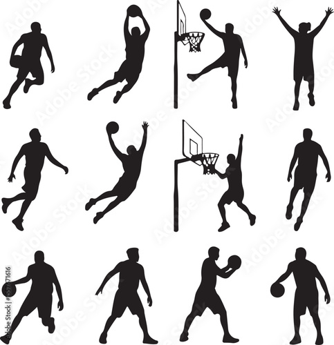 Basketball Dunk Silhouette in Action

Player Dribbling the Ball Vector Design

Slam Dunk Sports Silhouette Scene

Street Basketball Game Silhouette Art

Basketball Shooter in Motion Vector