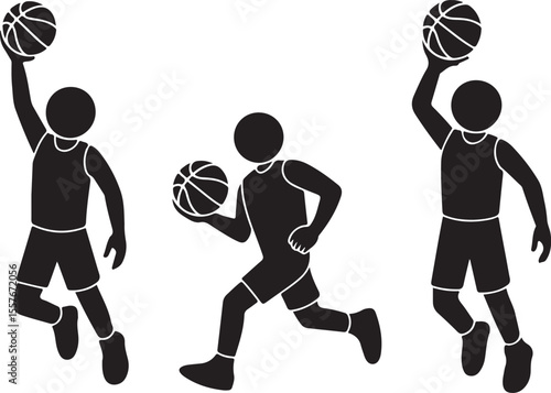 Basketball Dunk Silhouette in Action

Player Dribbling the Ball Vector Design

Slam Dunk Sports Silhouette Scene

Street Basketball Game Silhouette Art

Basketball Shooter in Motion Vector