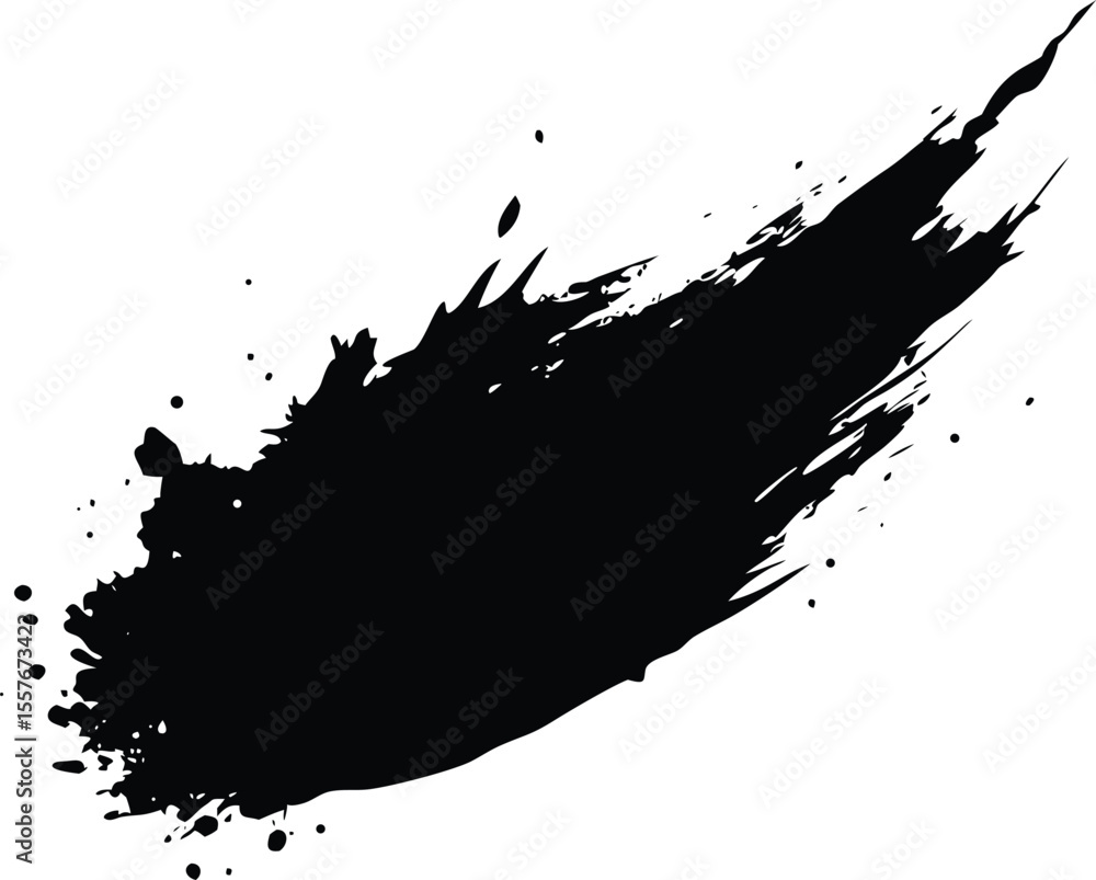 Naklejka premium Black brush stroke on white background