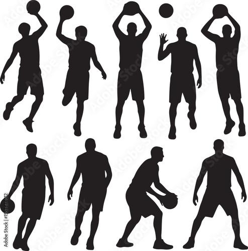 Basketball Dunk Silhouette in Action

Player Dribbling the Ball Vector Design

Slam Dunk Sports Silhouette Scene

Street Basketball Game Silhouette Art

Basketball Shooter in Motion Vector