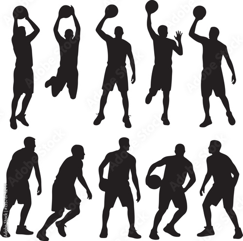 Basketball Dunk Silhouette in Action

Player Dribbling the Ball Vector Design

Slam Dunk Sports Silhouette Scene

Street Basketball Game Silhouette Art

Basketball Shooter in Motion Vector