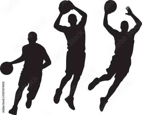Basketball Dunk Silhouette in Action

Player Dribbling the Ball Vector Design

Slam Dunk Sports Silhouette Scene

Street Basketball Game Silhouette Art

Basketball Shooter in Motion Vector