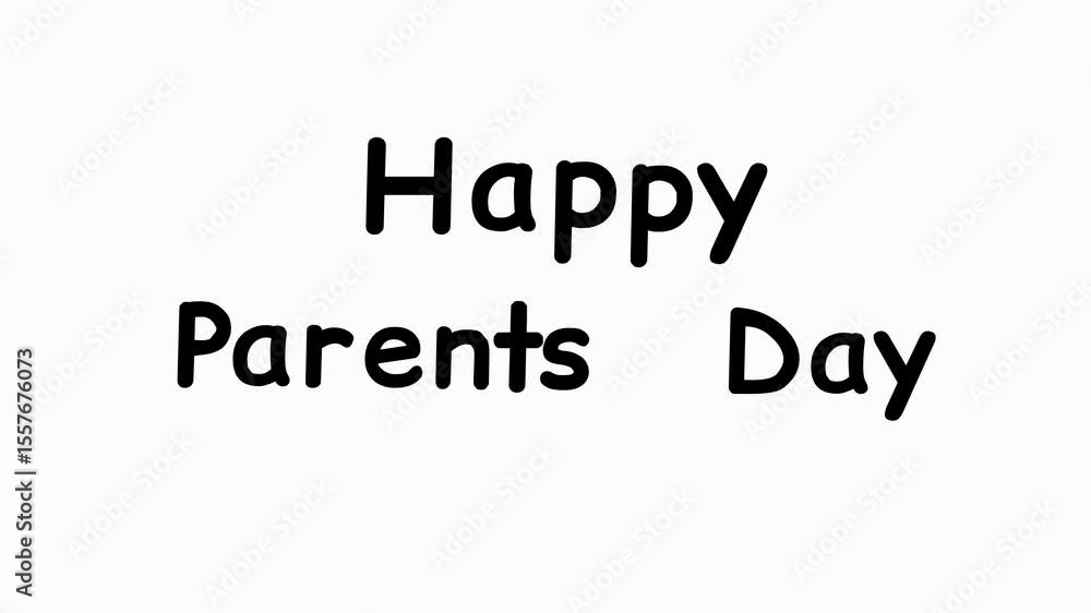 Happy parents day a heartfelt message elegantly designed on a white background. Happy parents day a heartfelt message elegantly designed on a white background.