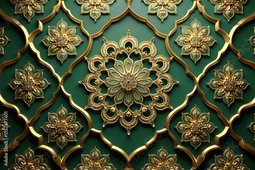 seamless pattern with golden ornament
