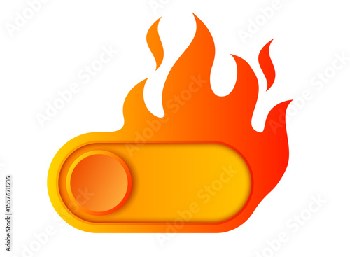 Vector banner with fire for hot price. Vector marketing clip art for hot sale. Hot price mode.