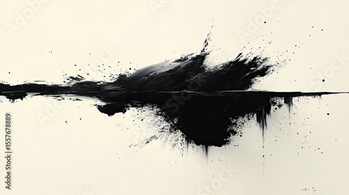 Dynamic abstract blot artwork featuring sharp expressive lines with deep tribal undertones.