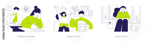 Exams isolated cartoon vector illustrations se