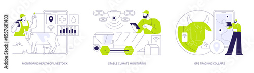 Smart farming isolated cartoon vector illustrations se