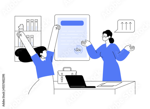 Getting promoted isolated cartoon vector illustrations.