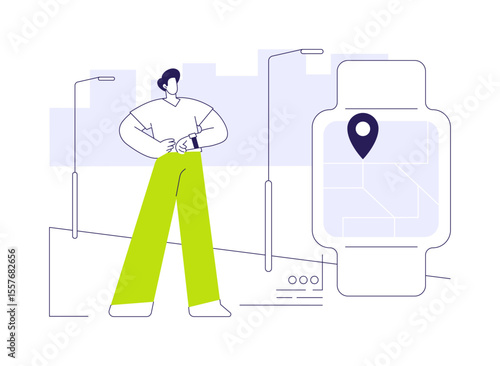 Smartwatch navigation abstract concept vector illustration.