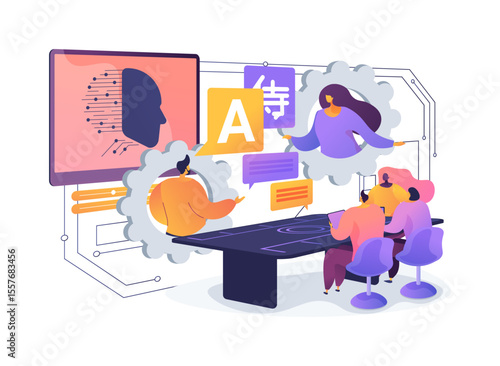 Wallpaper Mural Real-Time Language Translation Tools abstract concept vector illustration. Torontodigital.ca