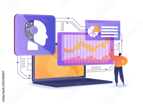 Predictive Analytics for Market Trends abstract concept vector illustration.