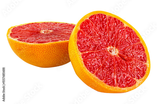 Red grapefruit citrus fruit isolated on transparent Background !